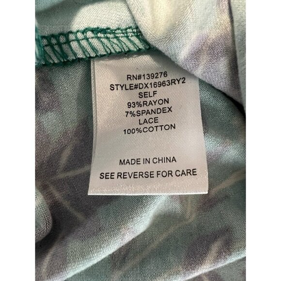 Daniel Rainn Crochet Detail Blouse~Sz 1X~Green Floral~Stitch Fix NWT ~ L11 16 - Picture 9 of 10